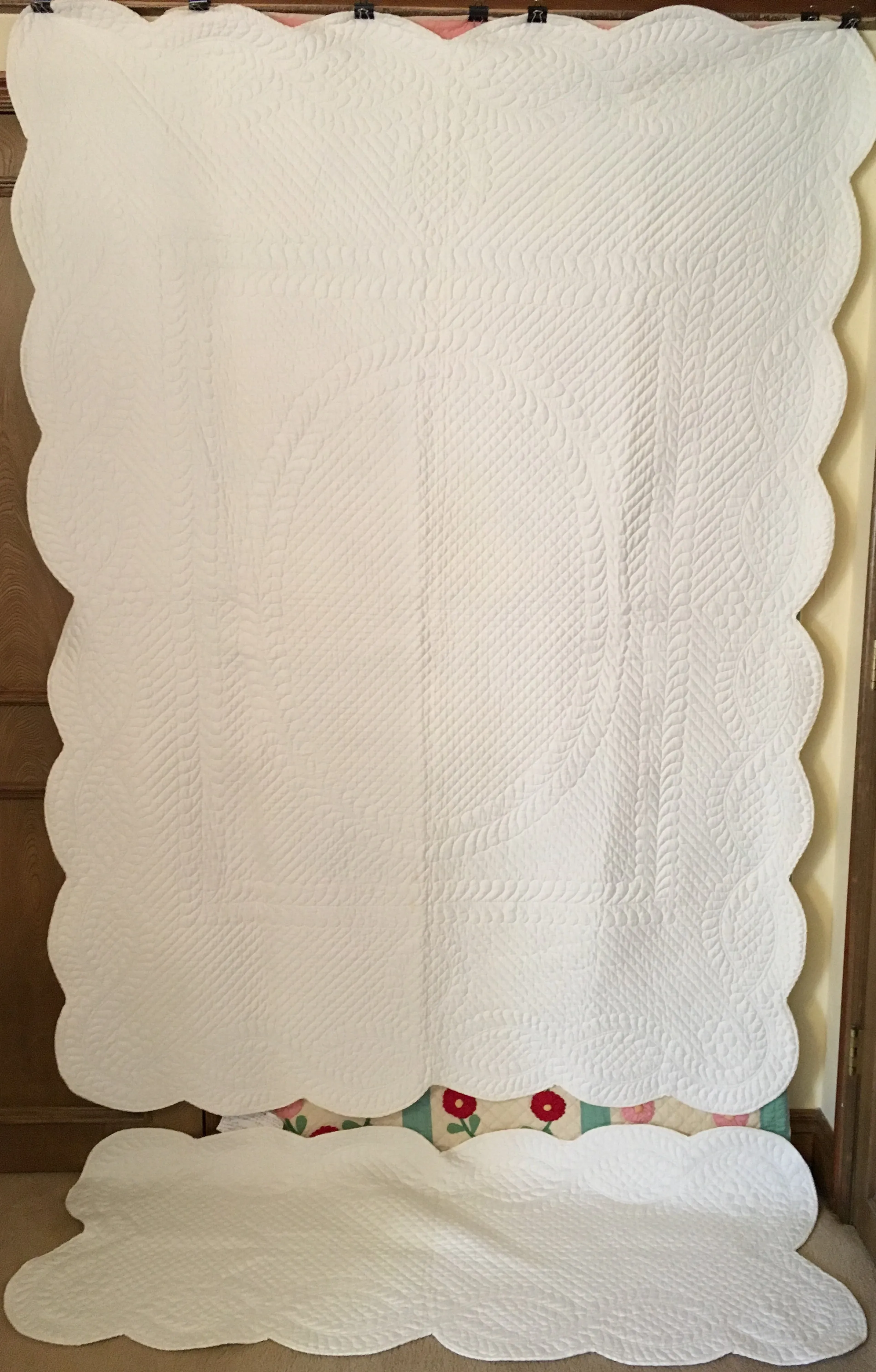 All White Bridal Quilt and Dust Cover-9/23
