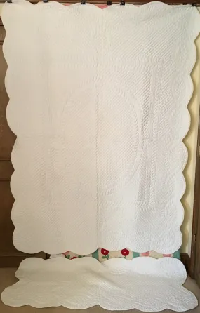 All White Bridal Quilt and Dust Cover-9/23