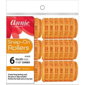 Annie Snap-On Rollers Size Jumbo 6 ct Orange #1005