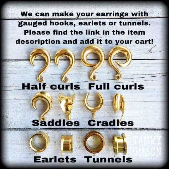 Antique bronze and shell tusk earrings