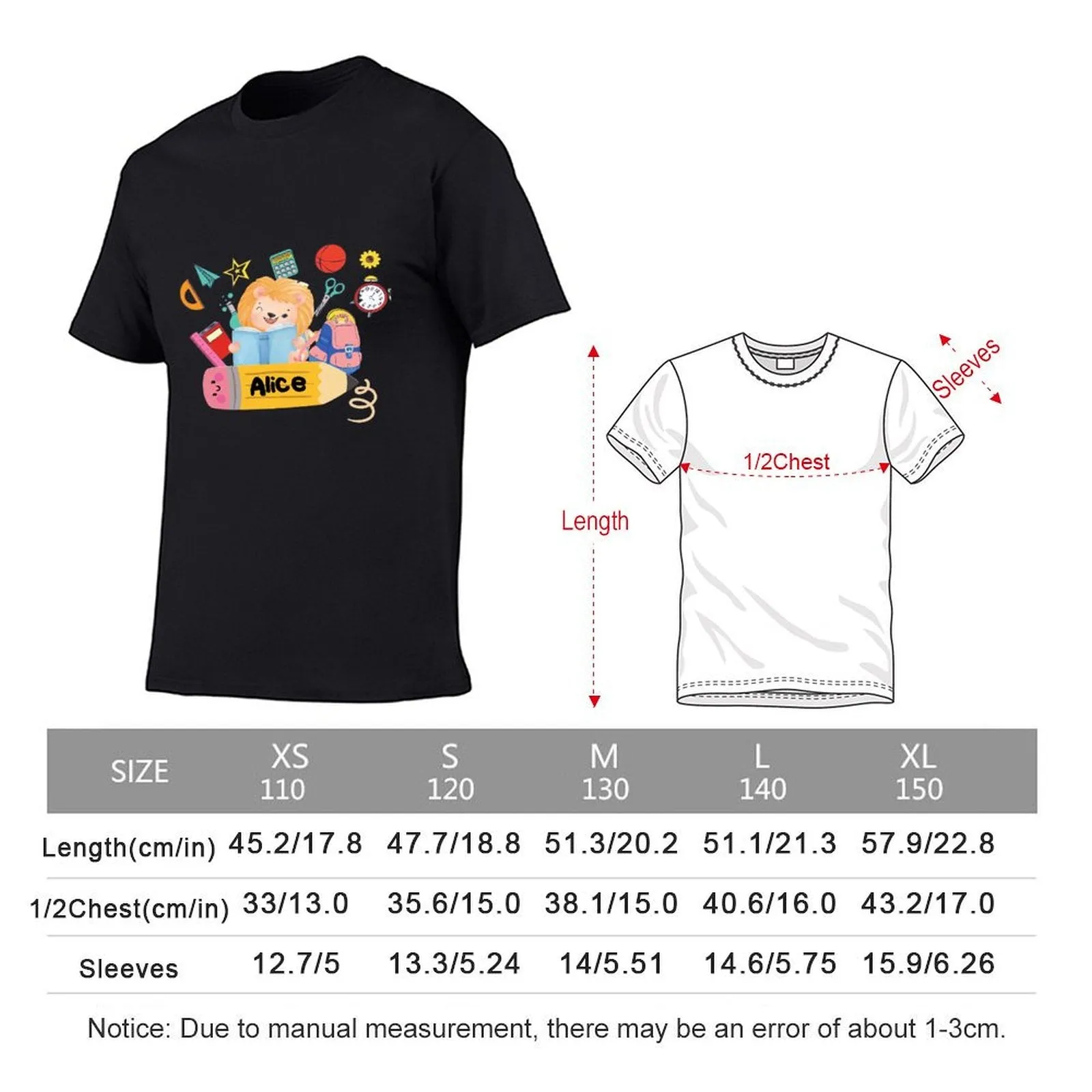 Back to School Personalized Name Cotton T-shirt for Kids