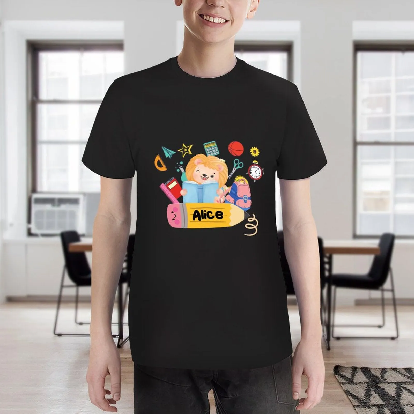 Back to School Personalized Name Cotton T-shirt for Kids
