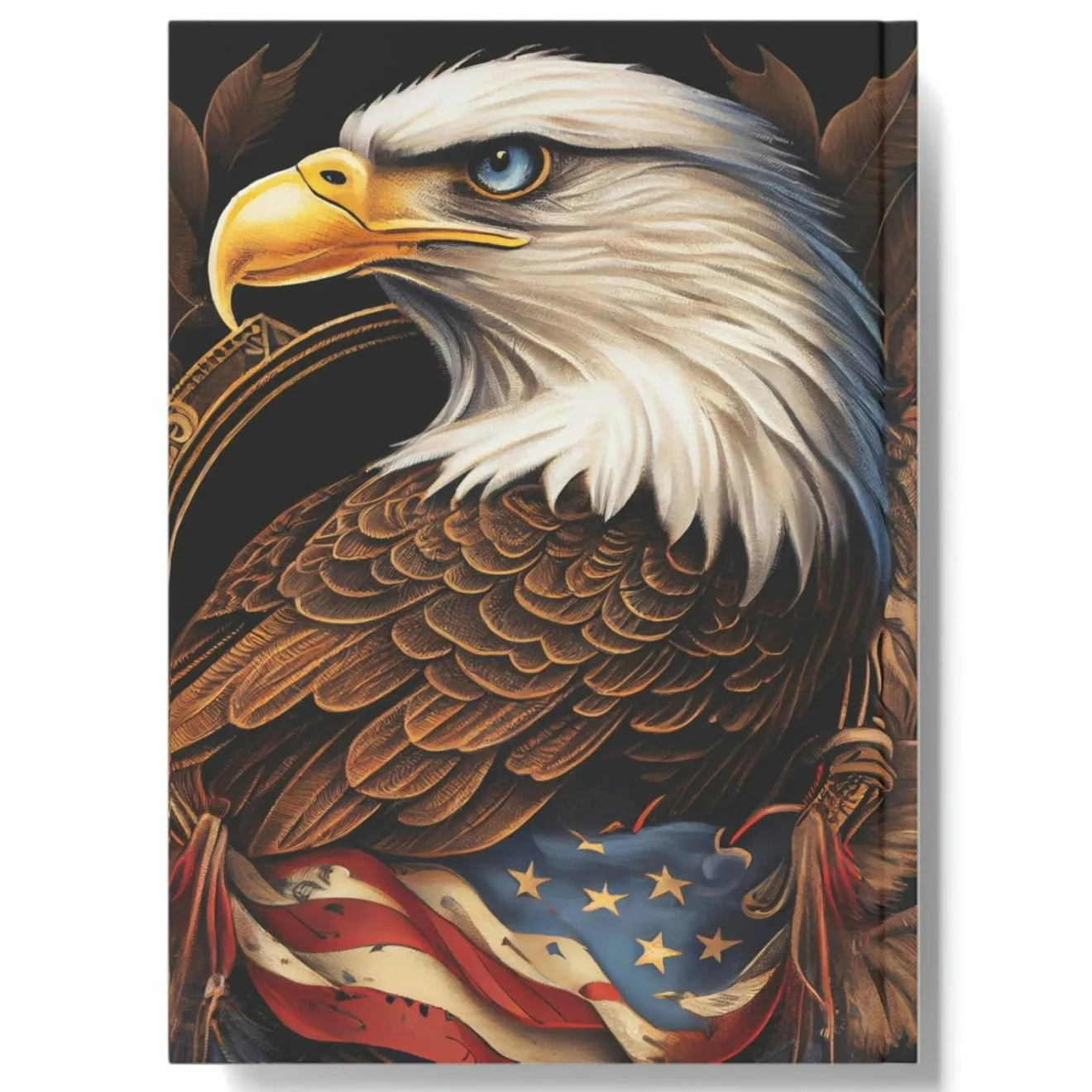 Bald Eagle and American Flag Hard Backed Journal