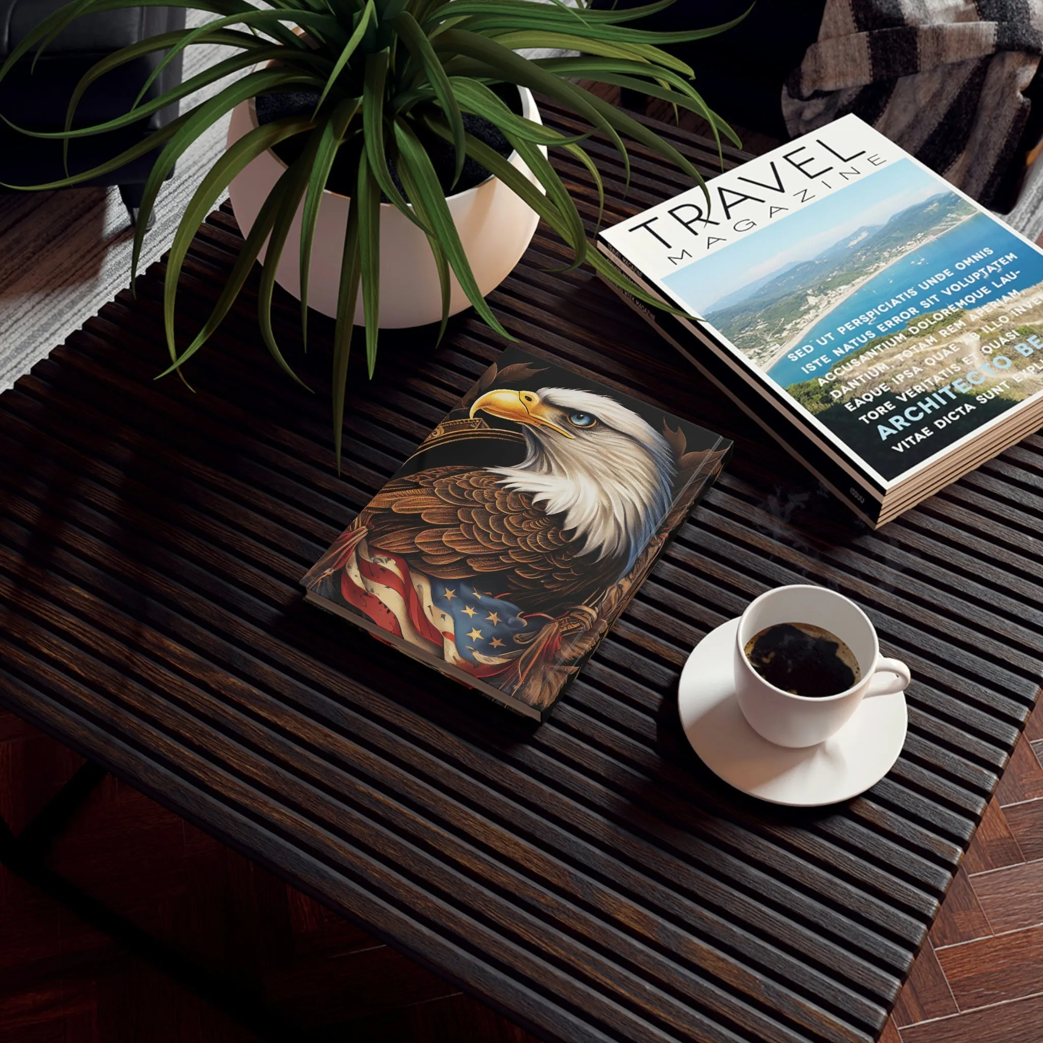 Bald Eagle and American Flag Hard Backed Journal