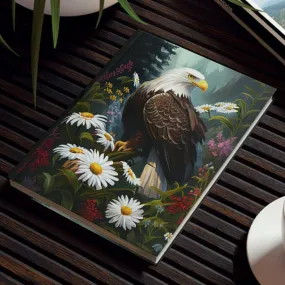 Bald Eagle in Garden Hard Backed Journal