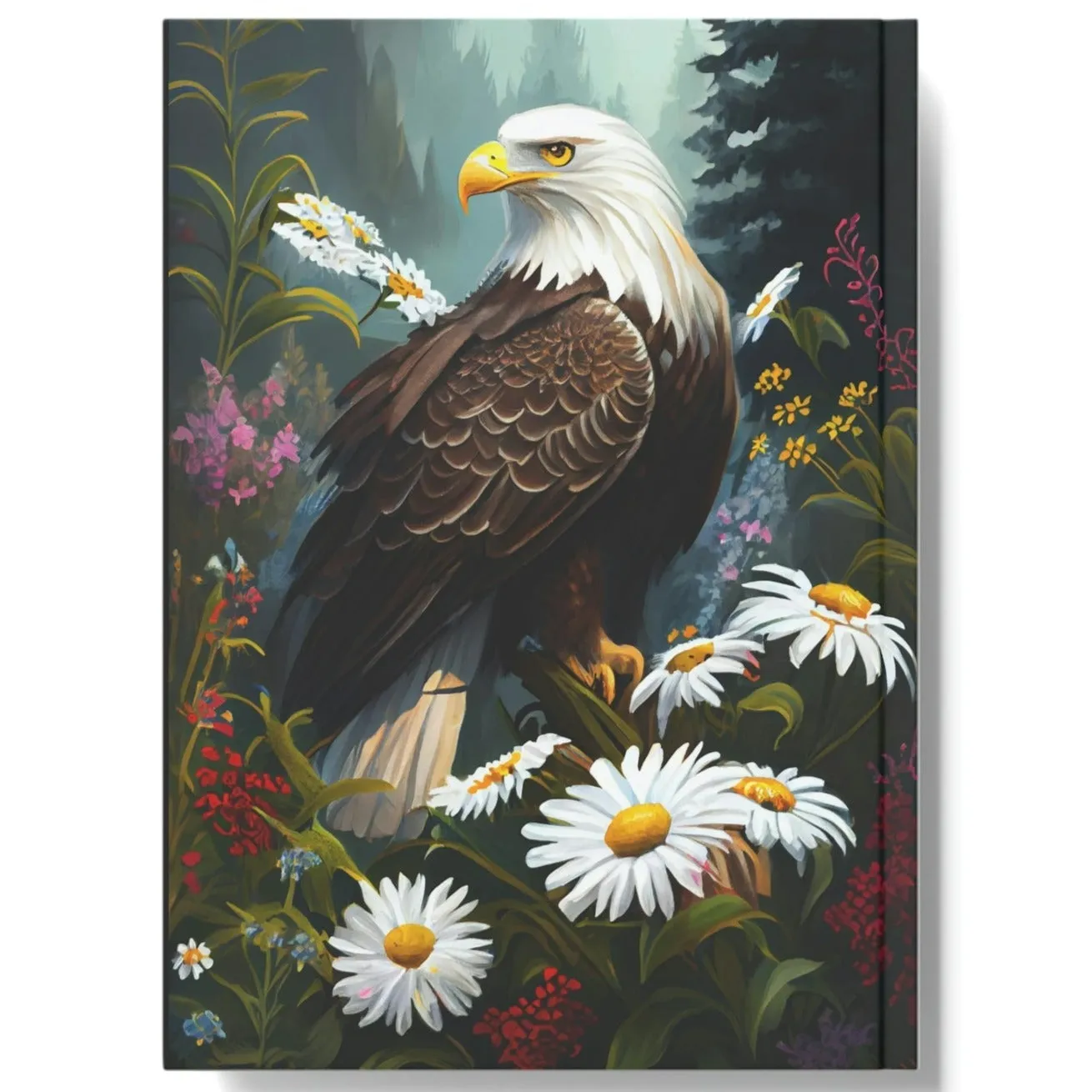 Bald Eagle in Garden Hard Backed Journal