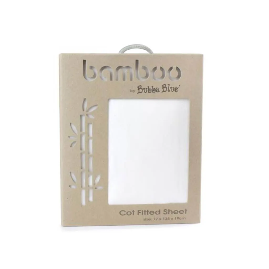 Bamboo cot fitted sheet white