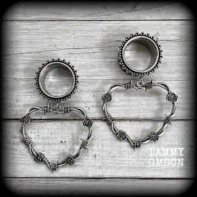 Barbed wire and rose tunnels-Punk earrings