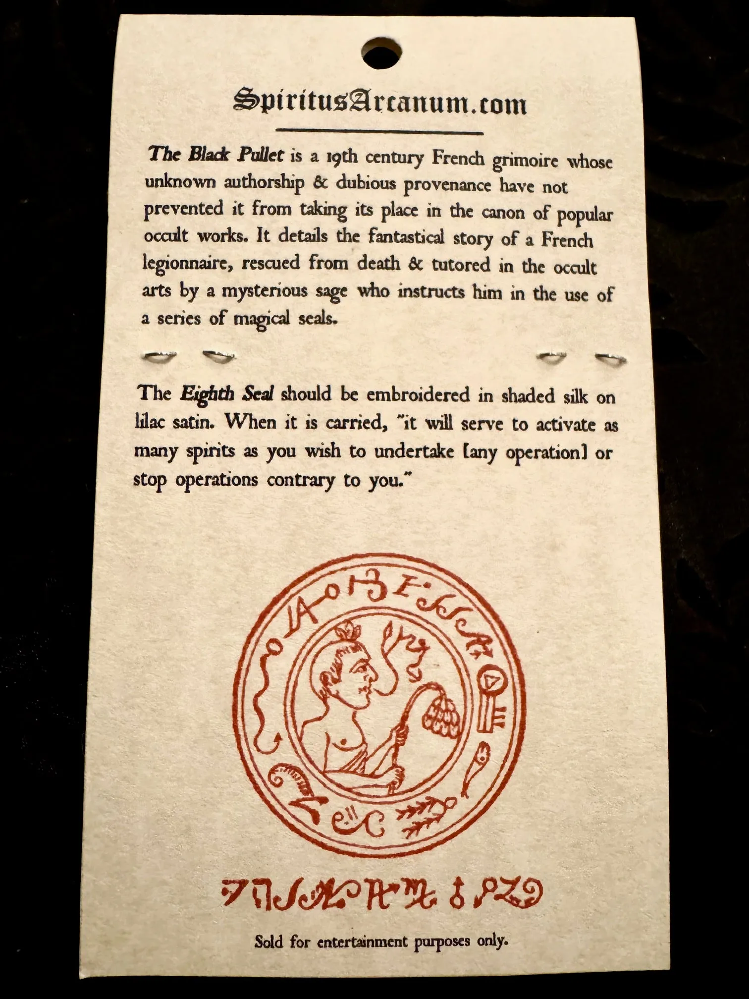 Black Pullet Seal No. 8 Medallion and Patch