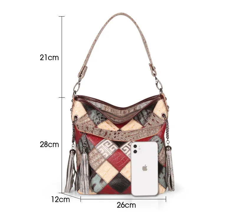 Chic Womens Boho Shoulder Bag With Fringe Cross Body Handbags