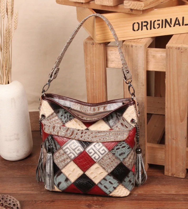 Chic Womens Boho Shoulder Bag With Fringe Cross Body Handbags