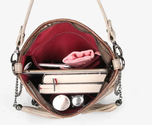 Chic Womens Boho Shoulder Bag With Fringe Cross Body Handbags