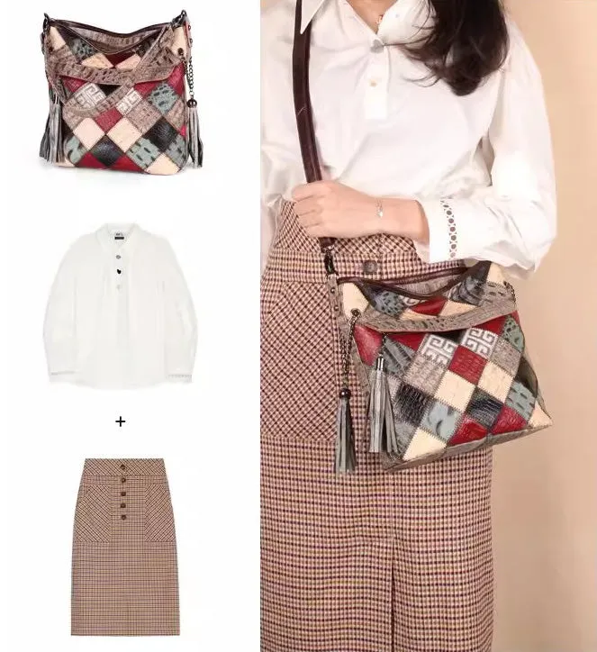 Chic Womens Boho Shoulder Bag With Fringe Cross Body Handbags