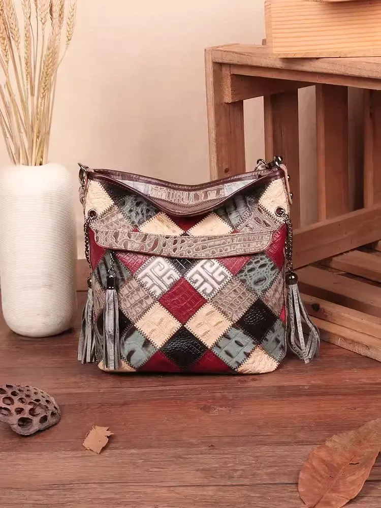 Chic Womens Boho Shoulder Bag With Fringe Cross Body Handbags