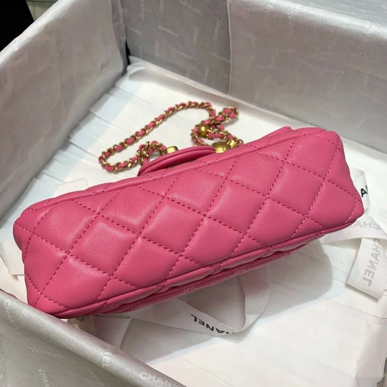 CHLFlap Bag With CHLBall On Strap PiNike For Women, Women&#8217;s Handbags, Shoulder And Crossbody Bags 7.8in/20cm AS1787