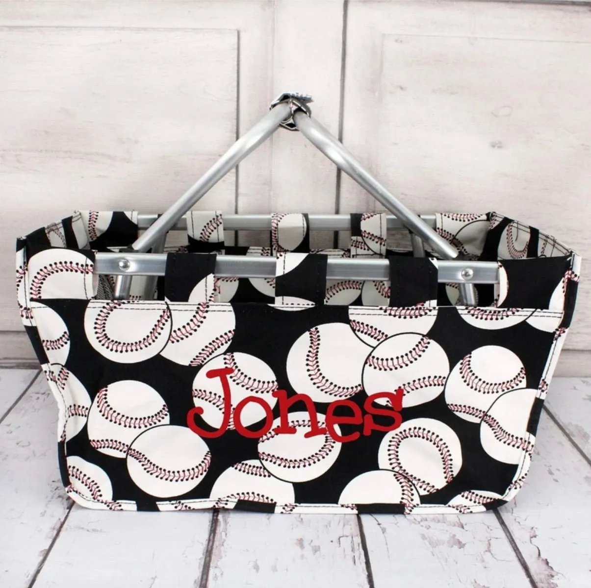 Collapsible Canvas Ball Park, Shopping, Market, Picnic and Pool Tote (NGIL Brand)