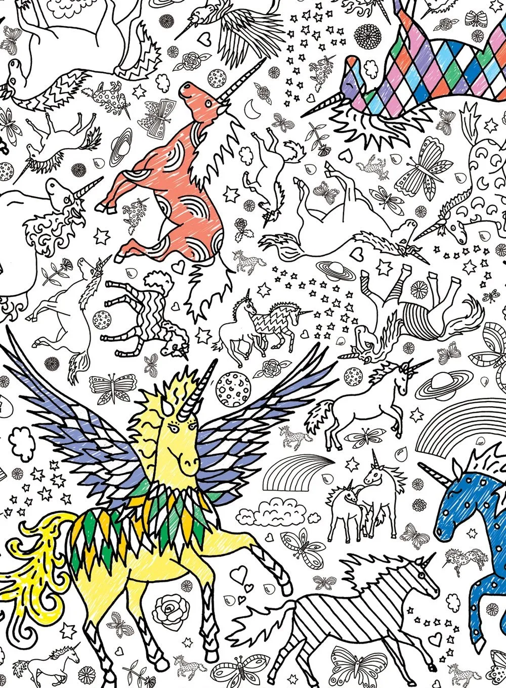 Colour-In Giant Unicorn Poster/Tablecloth