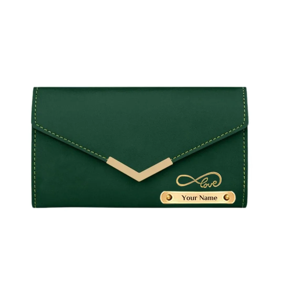 Customized Lady Purse with Coin Pouch, Card Holder and Love Charm - Green