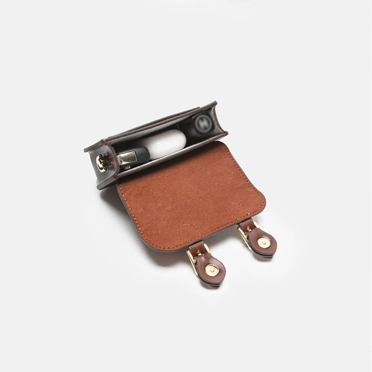 Cute Womens Mini Leather Crossbody Bag Black Leather Shoulder Bag