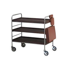Flowing 3 Shelf Trolley - Brown/Leather