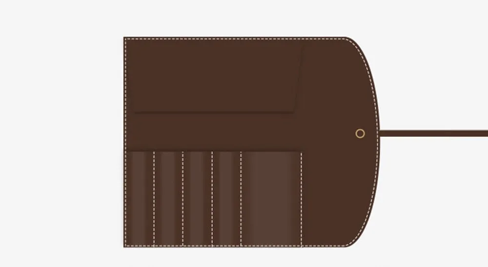 Genuine Leather Rollup Pen Roll Pencil Roll Pencil Bag Pen Large Storage Pouch Organizer Case School Pencil Roll Office Vintage Retro St