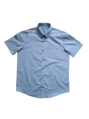 George Light Blue Short Sleeve Boys School Shirt