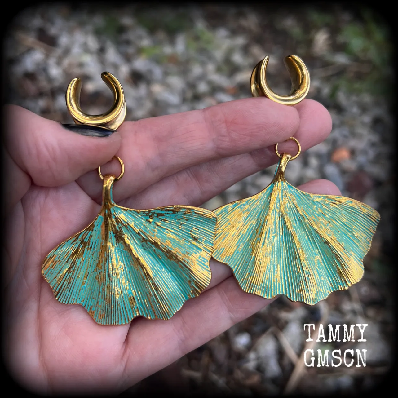 Ginkgo leaf ear weights-Fairycore ear hangers