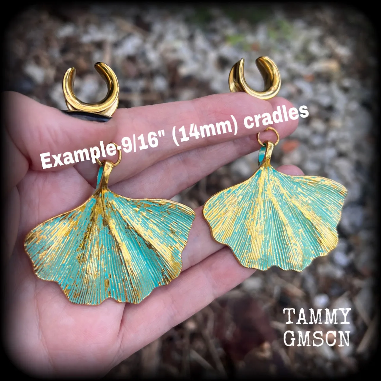 Ginkgo leaf ear weights-Fairycore ear hangers