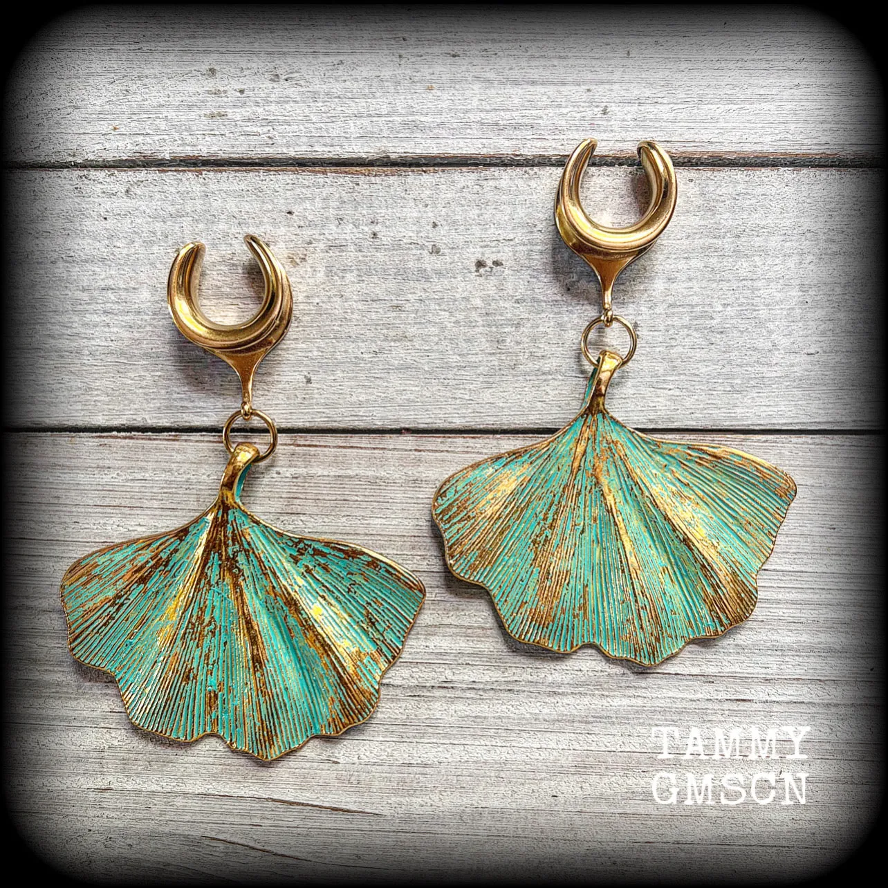 Ginkgo leaf ear weights-Fairycore ear hangers