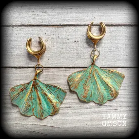 Ginkgo leaf ear weights-Fairycore ear hangers