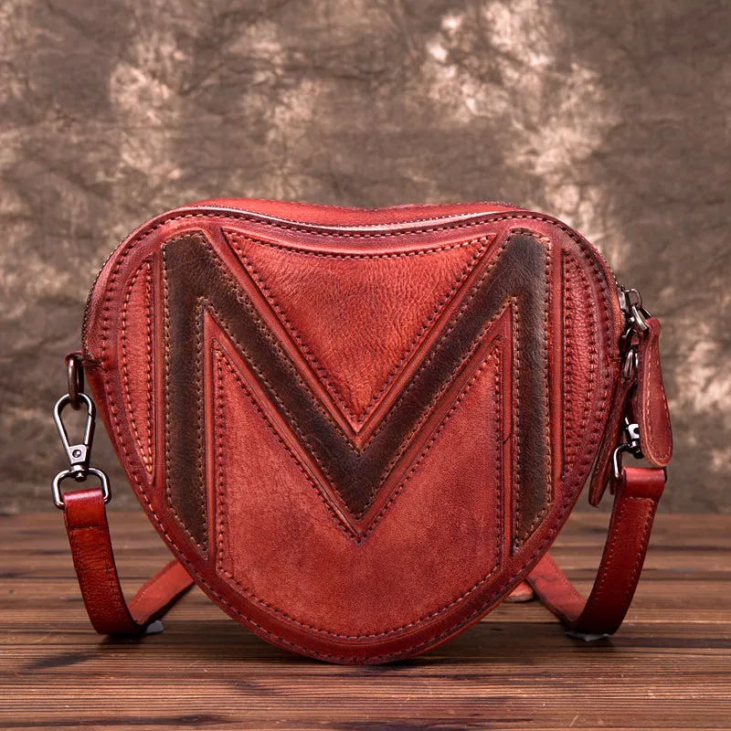 Heart Shaped Women Leather Crossbody Bags Purse Shoulder Bag for Women