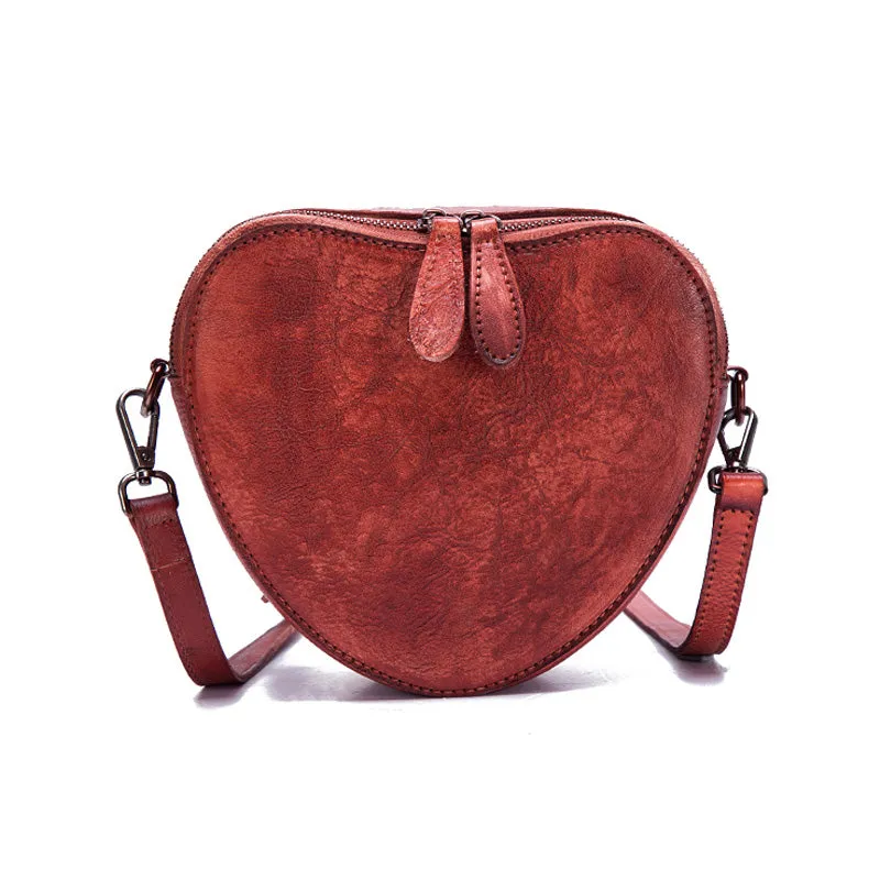 Heart Shaped Women Leather Crossbody Bags Purse Shoulder Bag for Women