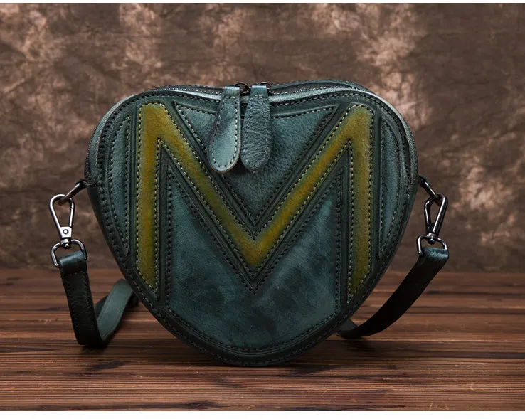 Heart Shaped Women Leather Crossbody Bags Purse Shoulder Bag for Women