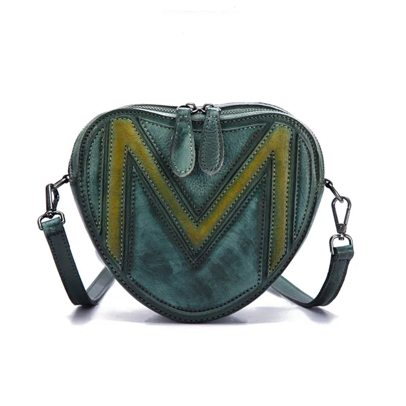 Heart Shaped Women Leather Crossbody Bags Purse Shoulder Bag for Women