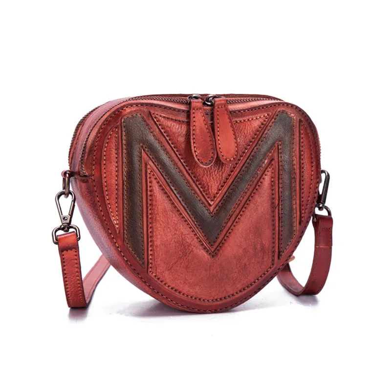 Heart Shaped Women Leather Crossbody Bags Purse Shoulder Bag for Women