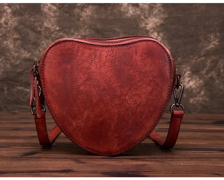 Heart Shaped Women Leather Crossbody Bags Purse Shoulder Bag for Women