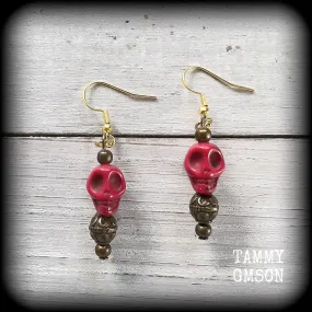 Kali Maa earrings-Stone skull earrings