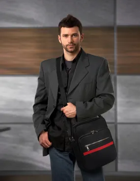 Karla Hanson Men's Professional & Travel Flight Bag Black Red Stripe