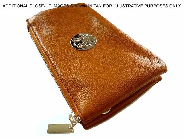 LARGE MULTI-COMPARTMENT CROSS-BODY PURSE BAG WITH WRIST AND LONG STRAPS - PALE TAUPE BEIGE