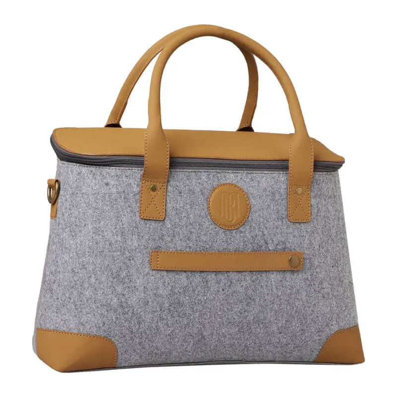 Mona B - Unisex Messenger | Small Overnighter Bag for upto 14" Laptop/Mac Book/Tablet with Stylish Design: Arctic Light Grey