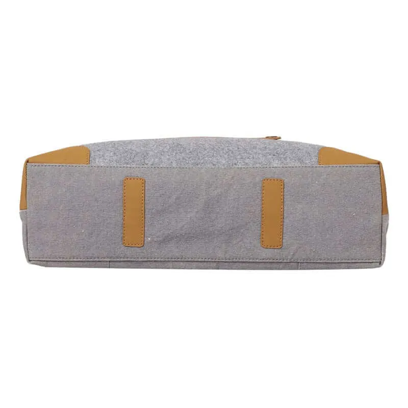 Mona B - Unisex Messenger | Small Overnighter Bag for upto 14" Laptop/Mac Book/Tablet with Stylish Design: Arctic Light Grey