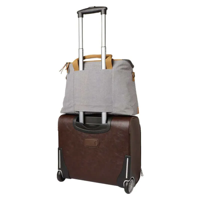 Mona B - Unisex Messenger | Small Overnighter Bag for upto 14" Laptop/Mac Book/Tablet with Stylish Design: Arctic Light Grey