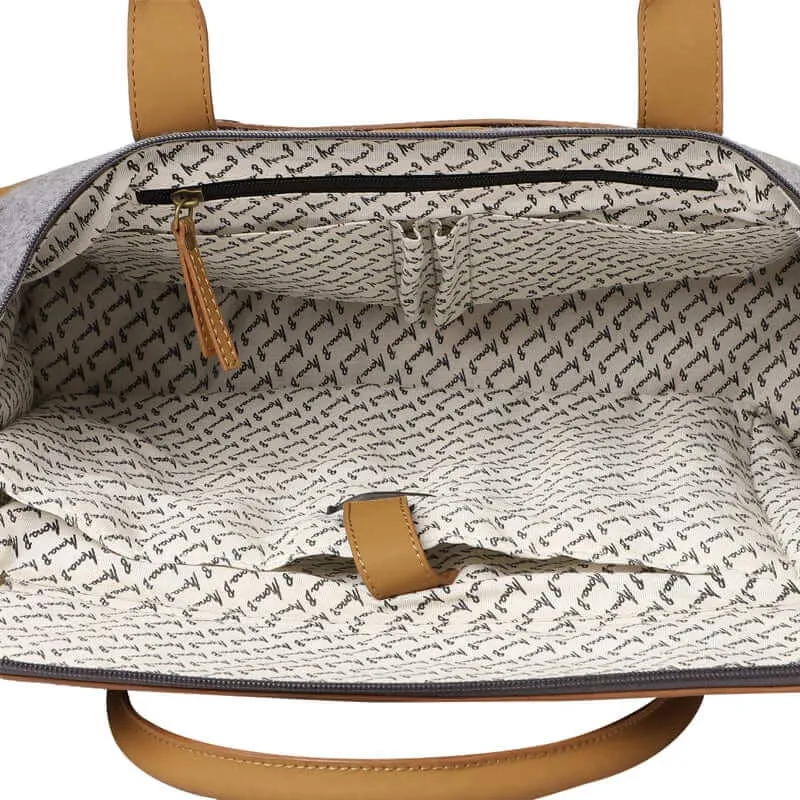 Mona B - Unisex Messenger | Small Overnighter Bag for upto 14" Laptop/Mac Book/Tablet with Stylish Design: Arctic Light Grey