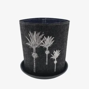 Nikau Ecofelt Grow Bag White Print on Dark Grey