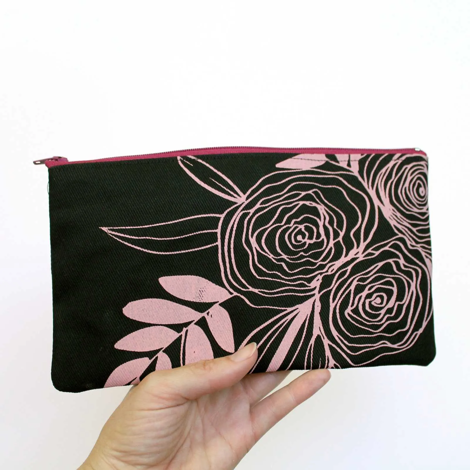 Pencil Case - Black Floral