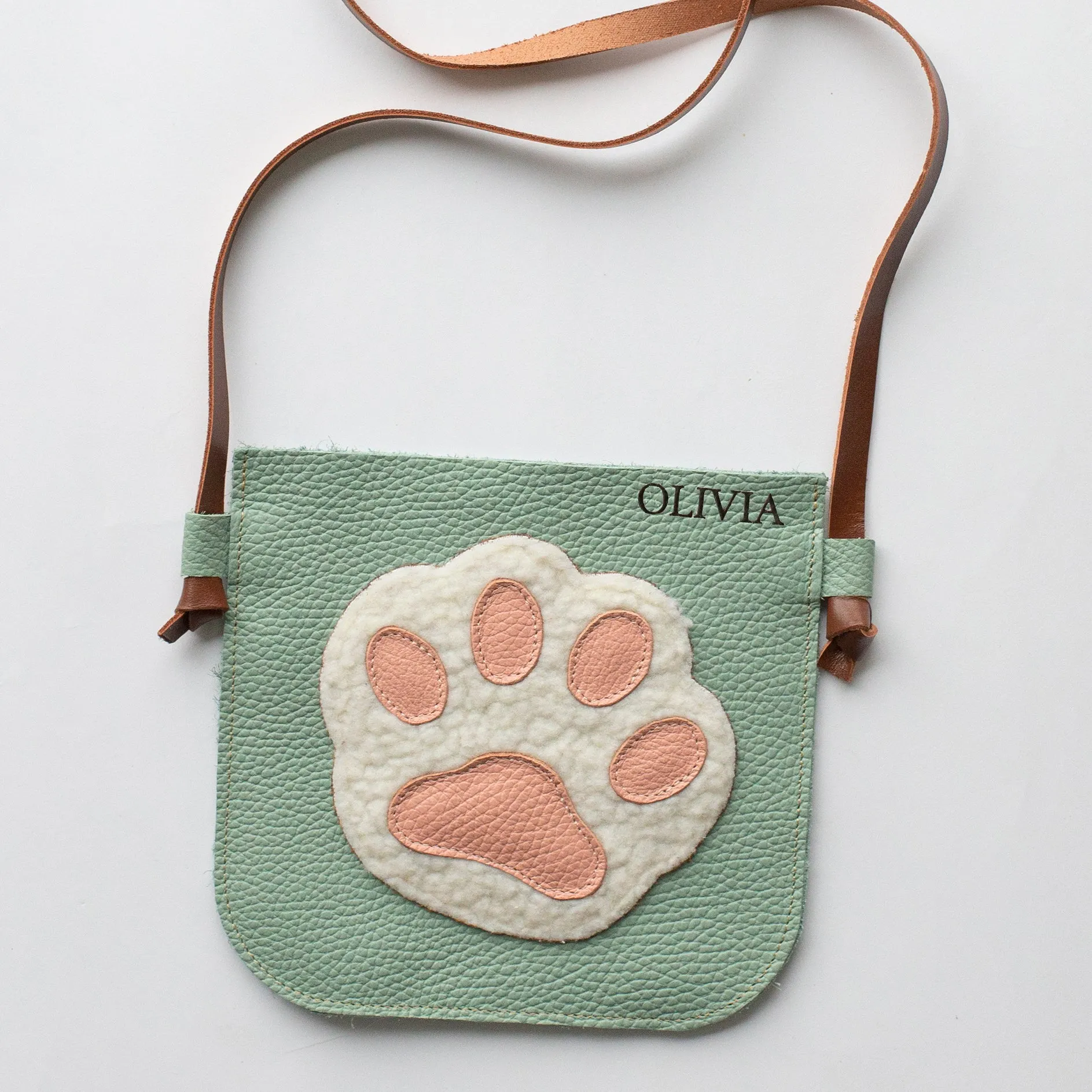 Pet Paw Bag Personalized Leather Crossbody Purse