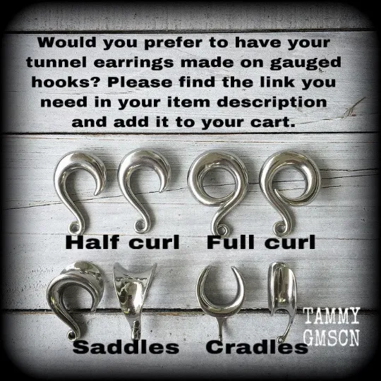 Red sacred heart tunnel earrings-Gothic tunnel dangles