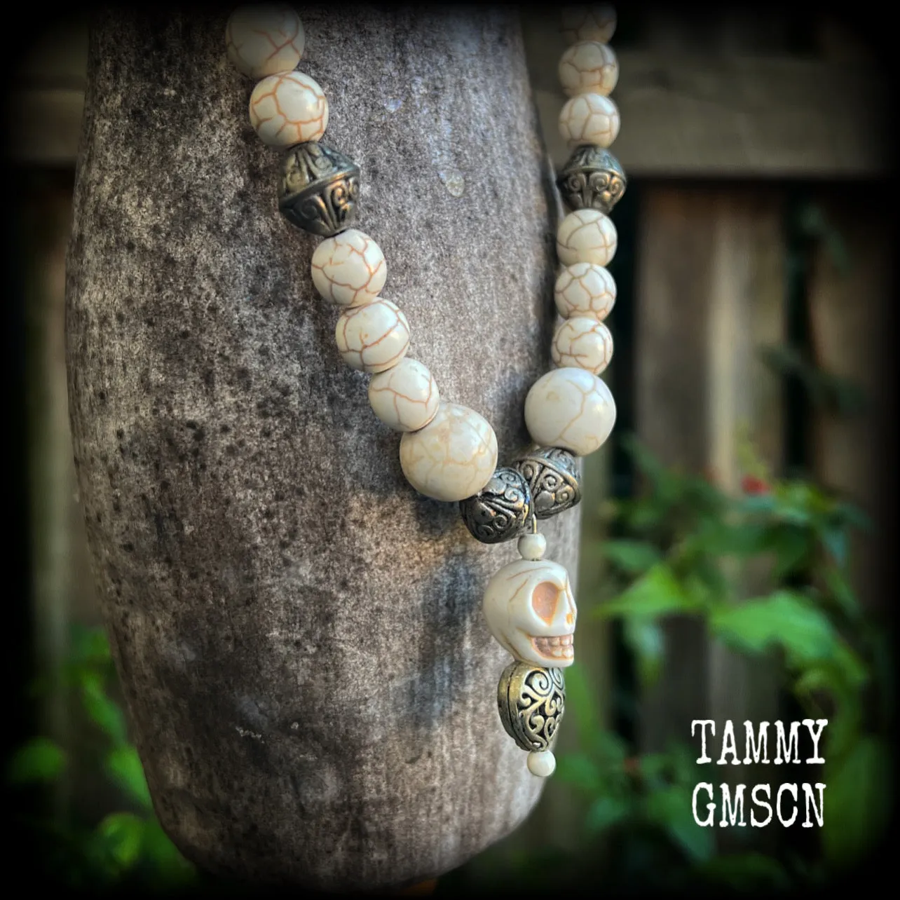 Skull and heart necklace-Erzulie necklace