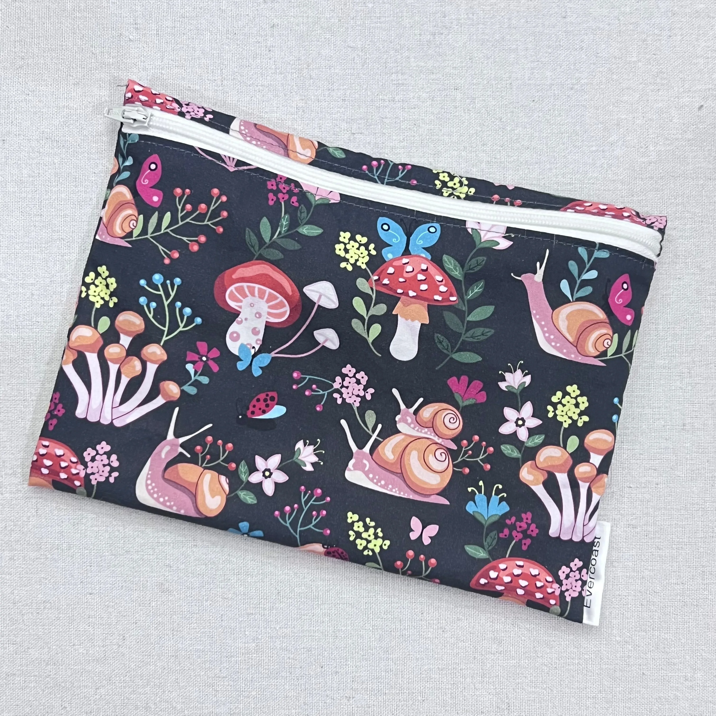 Snails and Mushrooms XL Bag/Makeup Bag
