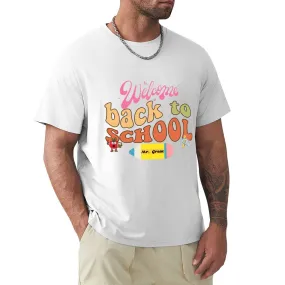 Welcome Back to School Personalized Name Cotton T-shirt for Men Back to School